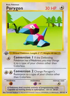 Porygon, imagem de catálogo