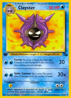 Cloyster, imagem de catálogo