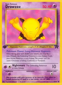 Drowzee, imagem de catálogo