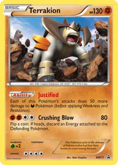 Terrakion, imagem de catálogo
