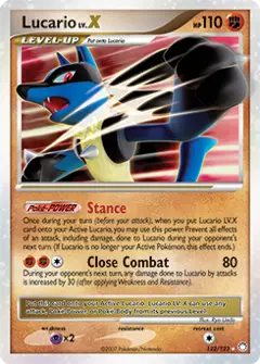 Lucario LV.X, imagem de catálogo