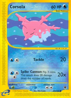 Corsola, imagem de catálogo