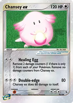 Chansey ex, imagem de catálogo