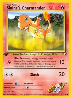Blaine's Charmander, imagem de catálogo