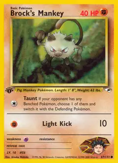 Brock's Mankey, imagem de catálogo