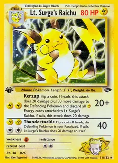 Lt. Surge's Raichu, imagem de catálogo