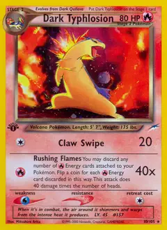 Dark Typhlosion, imagem de catálogo