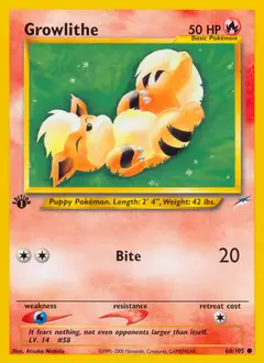 Growlithe, imagem de catálogo