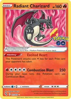 Radiant Charizard, imagem de catálogo