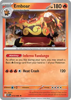 Emboar, imagem de catálogo