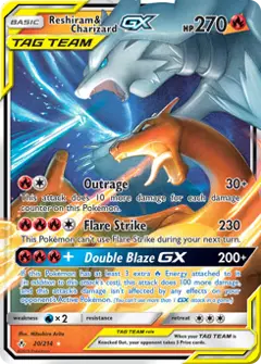 Reshiram & Charizard-GX, imagem de catálogo