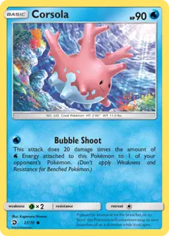 Corsola, imagem de catálogo