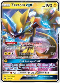 Zeraora-GX, imagem de catálogo