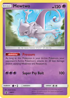 Mewtwo, imagem de catálogo