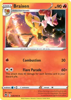 Braixen, imagem de catálogo