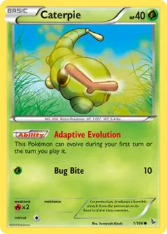 Caterpie, imagem de catálogo