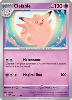 Clefable, imagem de catálogo