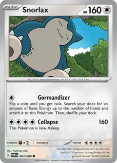 Snorlax, imagem de catálogo